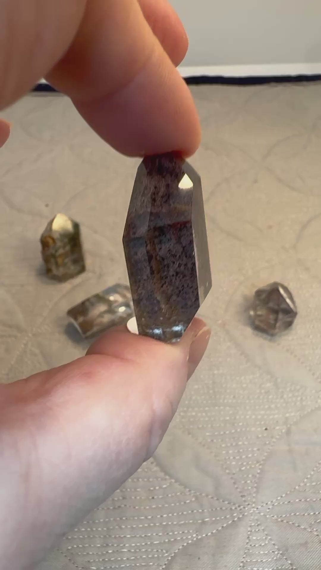 Garden Quartz Crystal Points | Natural Lodolite Mini Towers | Radiant Crystals UK