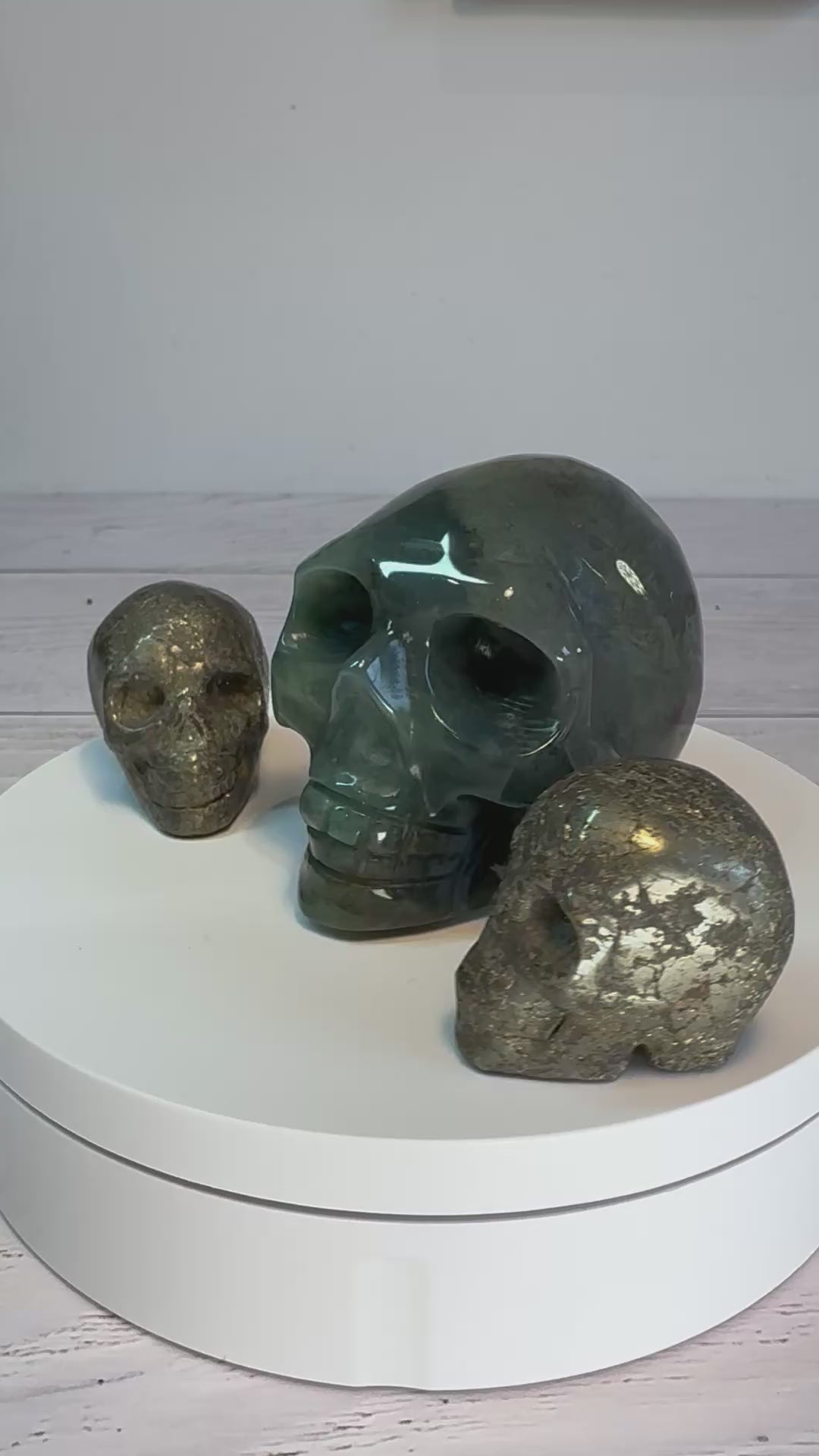 Green Adventurine crystal hand carved skull