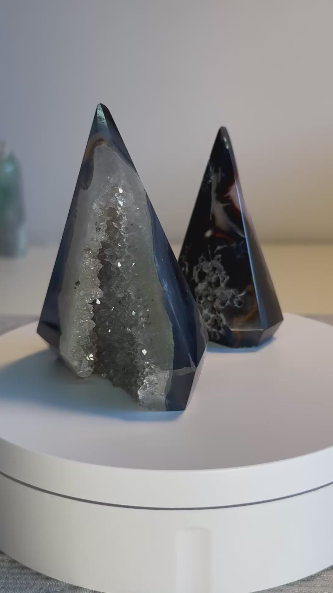 Druzy Agate Crystal Points | Natural Towers One-of-a-Kind Statement Piece | Radiant Crystals UK
