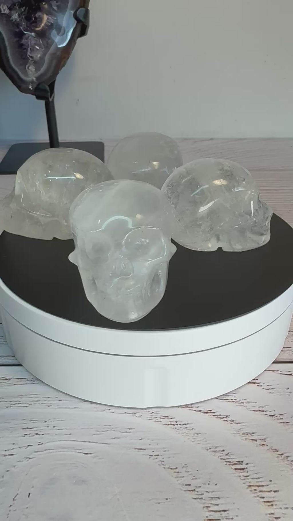 Clear quartz crystal hand carved skull