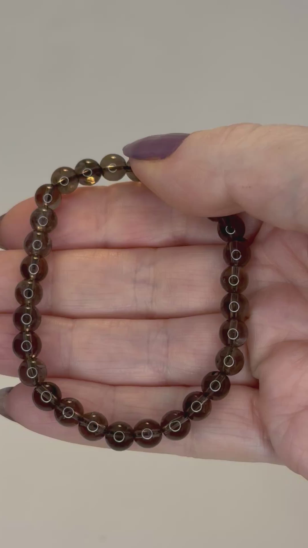 Smoky Quartz Bracelet 6mm or 8mm | Natural Crystal Bead Bracelet | Radiant Crystals UK