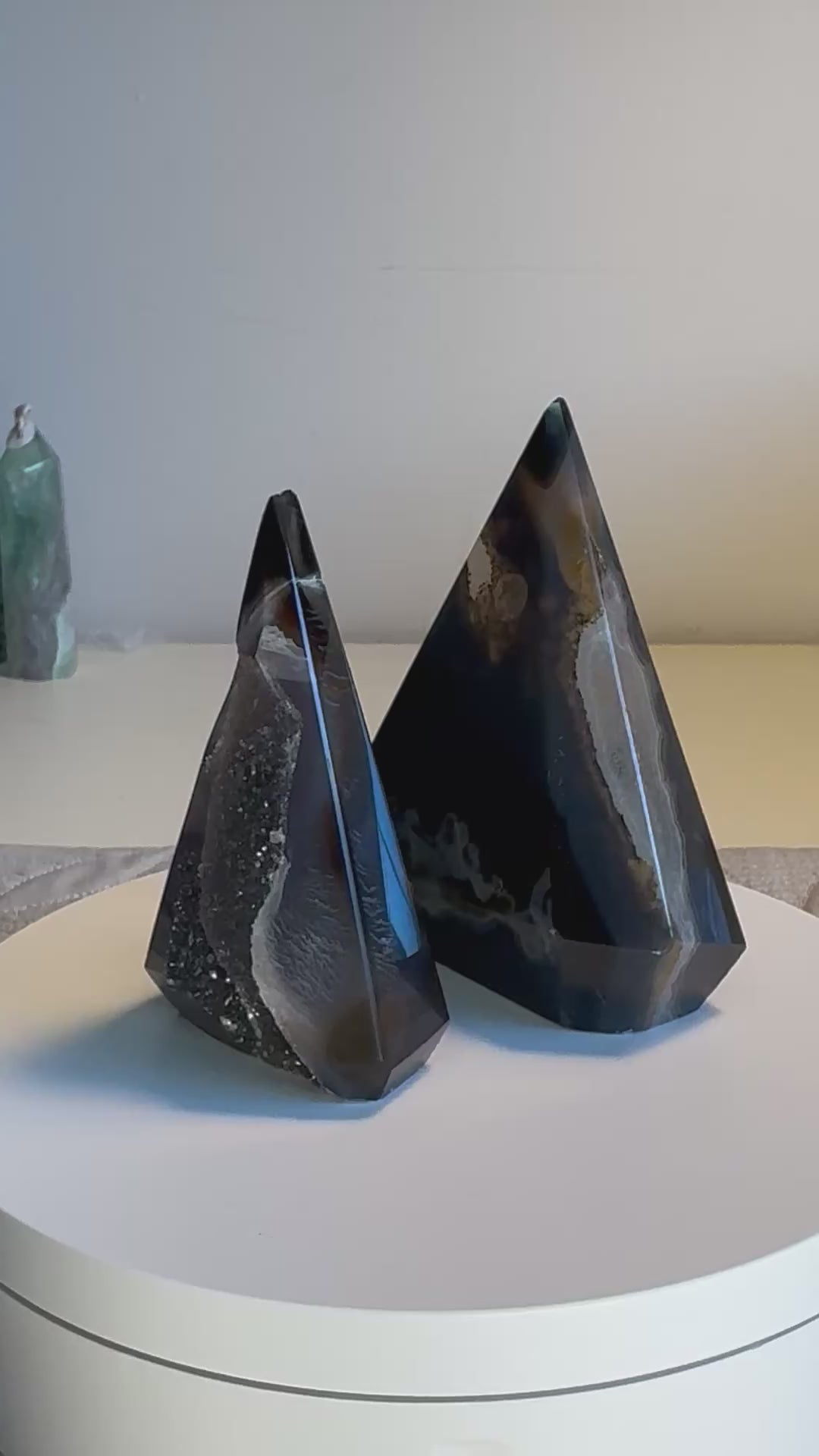Druzy Agate Crystal Points | Natural Towers One-of-a-Kind Statement Piece | Radiant Crystals UK