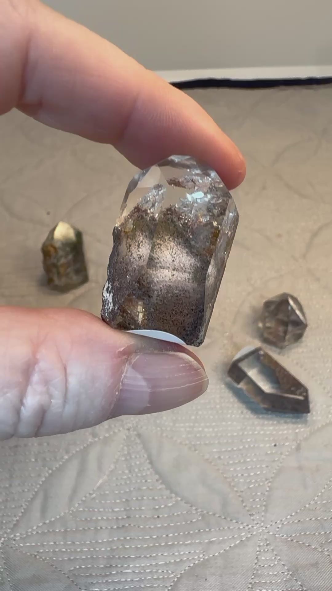 Garden Quartz Crystal Points | Natural Lodolite Mini Towers | Radiant Crystals UK